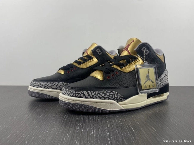 Husky Gold Jordan Air 3 CK9246-067 Black WMNS 0724